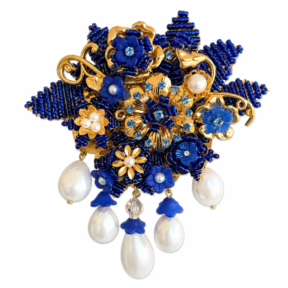 Royal Sapphire Bloom Brooch