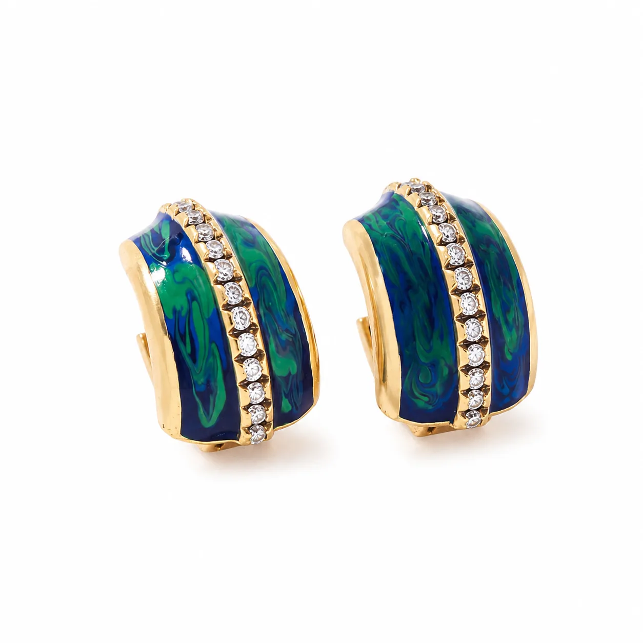 Enamel Hoop Earrings