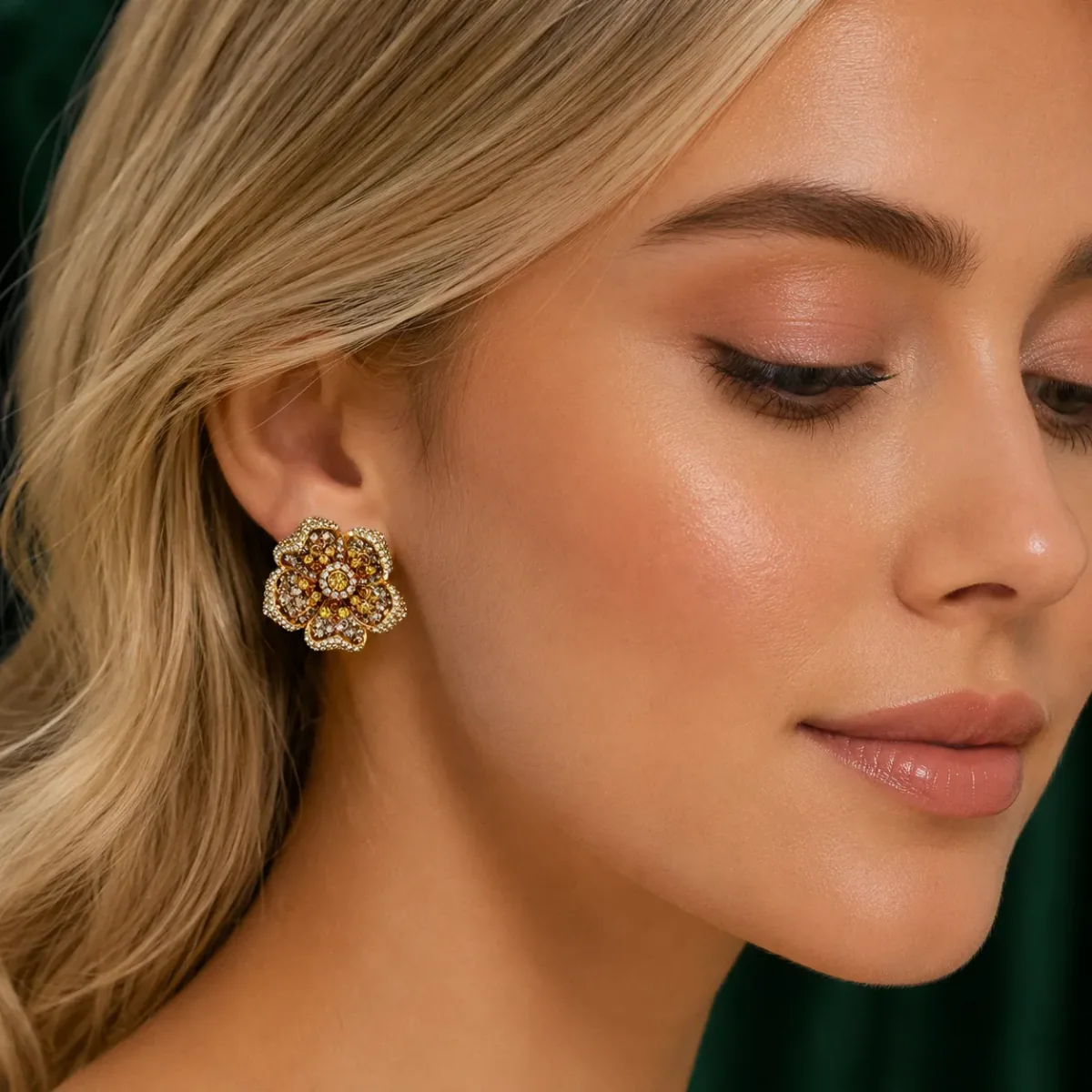 Flower Crystal Earrings