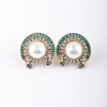 Pearl Emerald Earrings