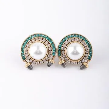 Pearl Emerald Earrings