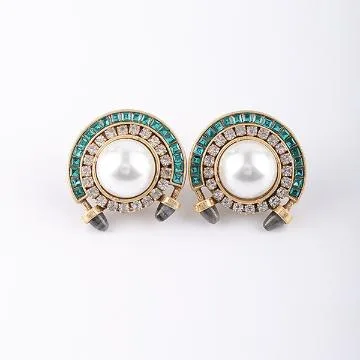 Pearl Emerald Earrings