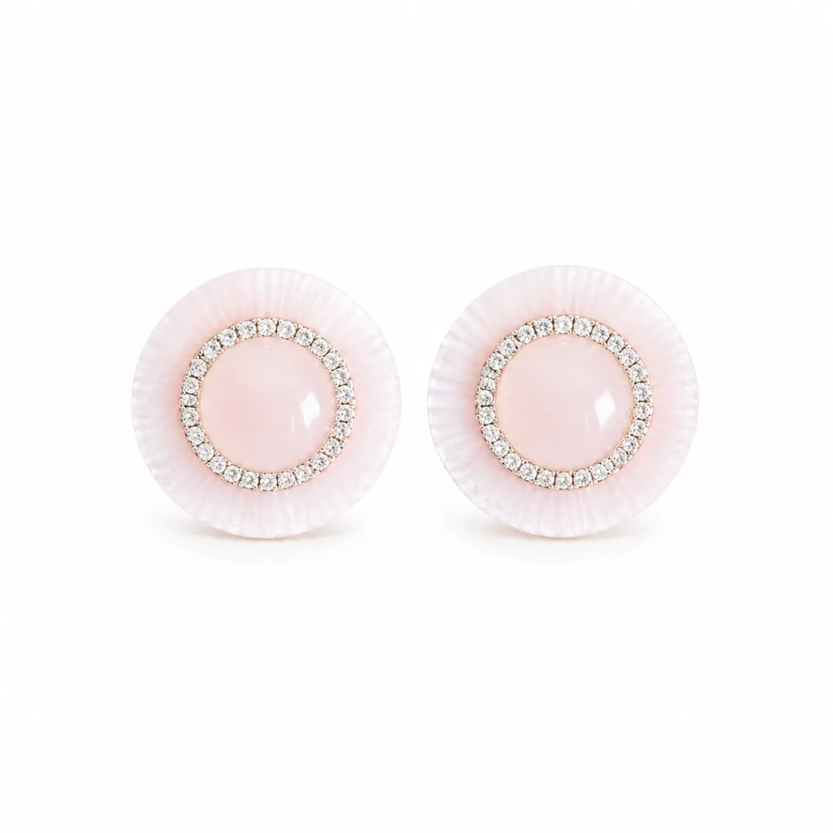 Pink Enamel Round Studs