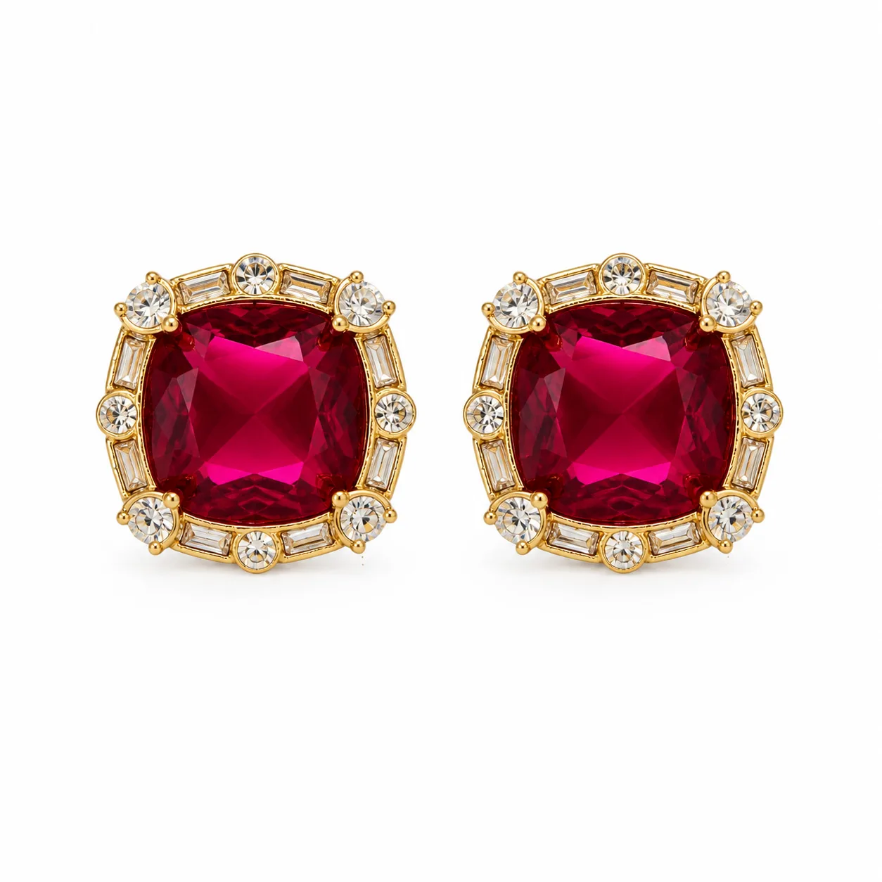 Red Radiance Gem Earrings