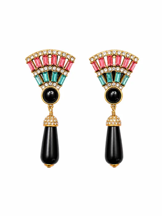 Regal Fan Drop Earrings