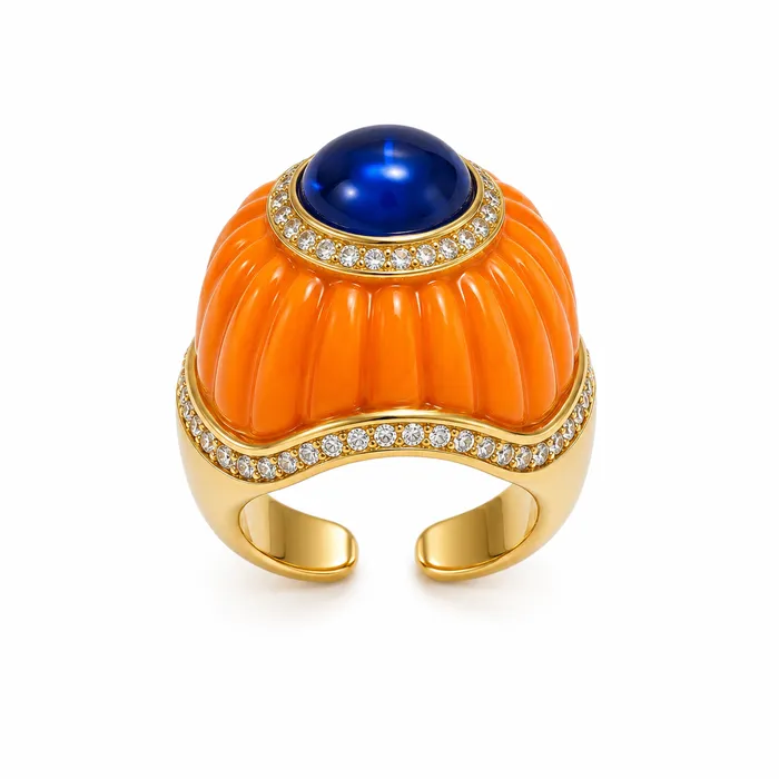 Blue Pulse Gold Ring